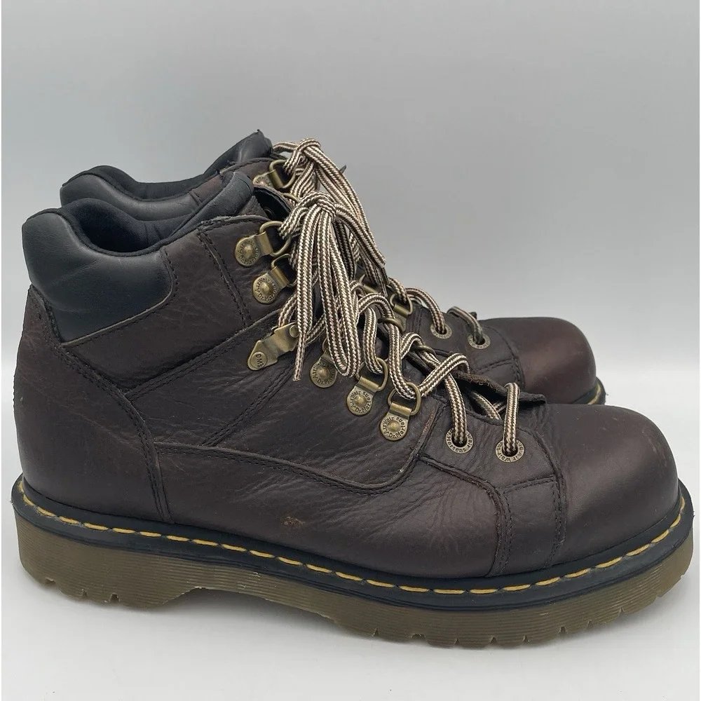 Dr. Doc Martens Boots Brown DM Leather Work (11303) Chunky AW004 Men's 11 US Y2K